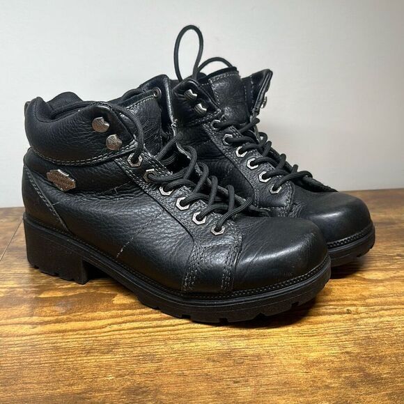 Harley-Davidson Women's 4" Tyler Riding Boot Boot Black D84280 Size 8.5 - Picture 1 of 12